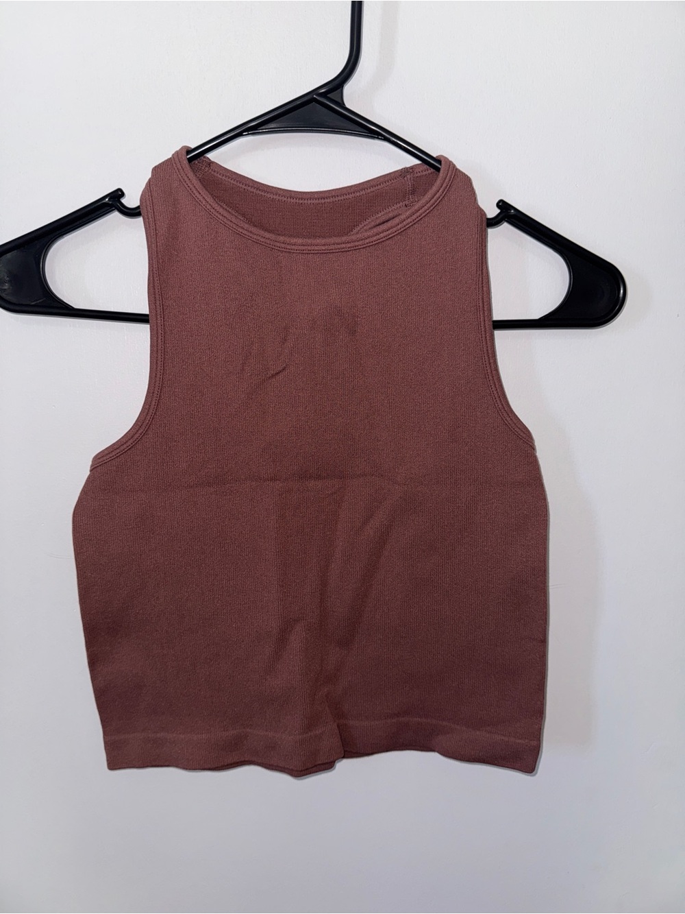 Free People Ribbed Crop Tank in Dusty Mauve